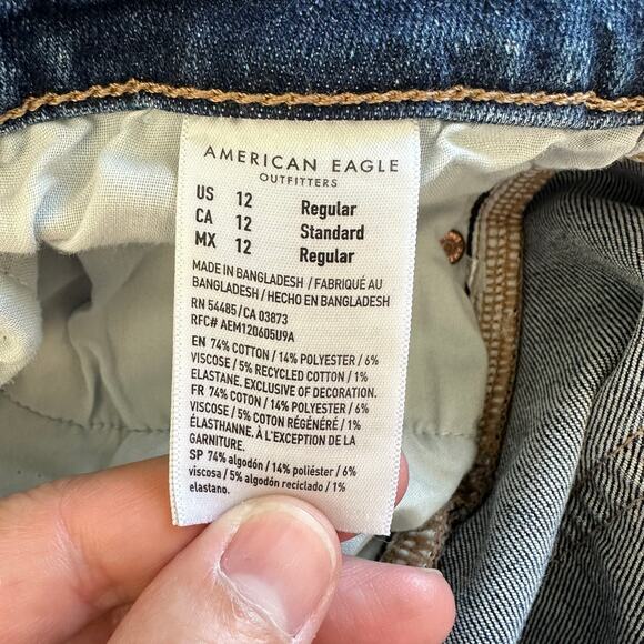 American Eagle Mom Jeans Blue Stretch 12 - Picture 9 of 14